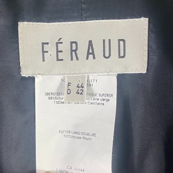 Feraud Virgin Wool Striped Blazer Jacket SZ 14 - Picture 2 of 8